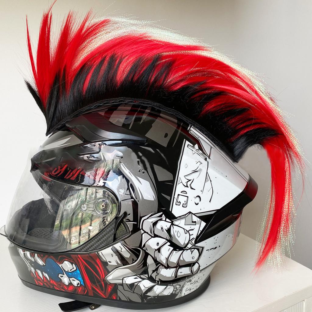 Perucă Cască Mohawk Decorații pentru Cască de Motocicletă Peruci Cockscomb Motocross Full Face Off Road Cască Decoratări Pastă pentru Autocolant de păr