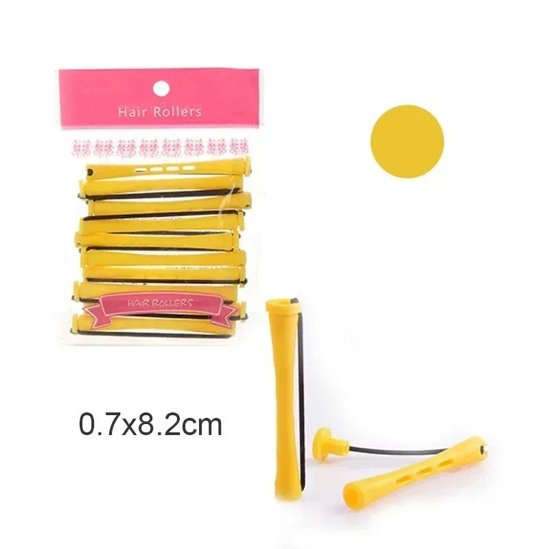 10pcs Cold Perm Rod Hair Curlers Rollers Plastics Hollow No Heat Hair Rollers Soft Curling Rod Pull Core Lazy Curls Flexi Rods