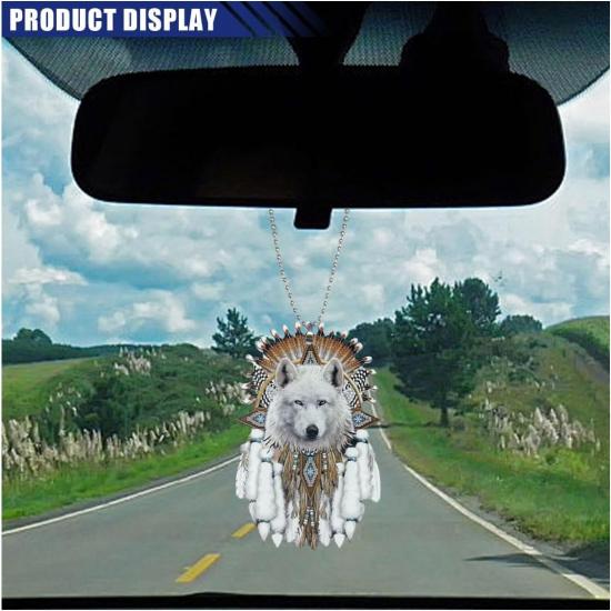 2D Flat Car Rear View Mirror Charm, Acrylic Car Mirror Hanging Ornament for Car Backpack, Christmas Tree Decoration Accessories, Car Interior Pendant