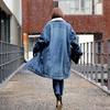 Denim Jacket, Women, Thick Fur, Warm, Winter, Autumn, Wool Lining, Long, Basic, Jeans Coat, Bomber, Outerwear