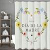 Glad Mors Dag Härlig Blommig Duschdraperi, Dekorativt Duschdraperi för Badrum, Vattentätt Duschdraperi med Krokar