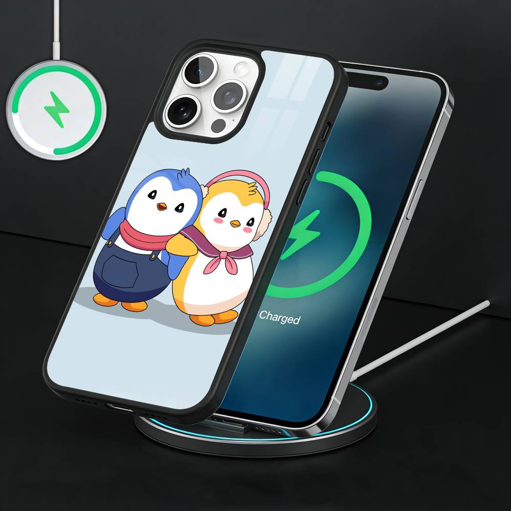 Cute Pudgy Penguin Phone Case For iPhone17,16,15,14,13 Plus,Pro Max Magnetic For Magsafe Wireless Charging iPhone14PROMAX