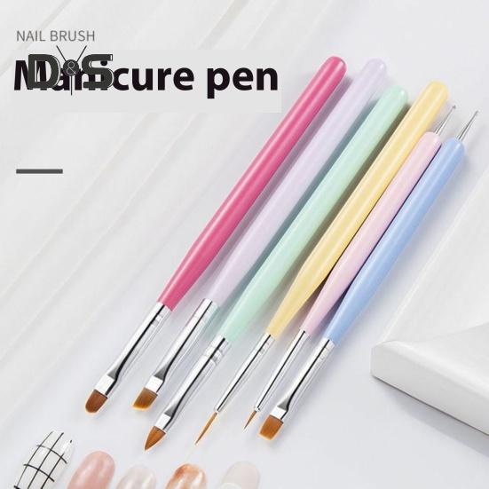 Nail Art Brushes Set Nail Design Painting Brush Kit for Gel Acrylic Detailing Dotting Ergonomic Handles Nail Dotting Tool for Beginners Pros