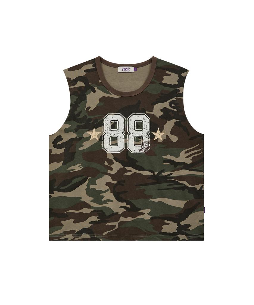 HOODHOOD 88 Stamp Camo Sleeveless Khaki