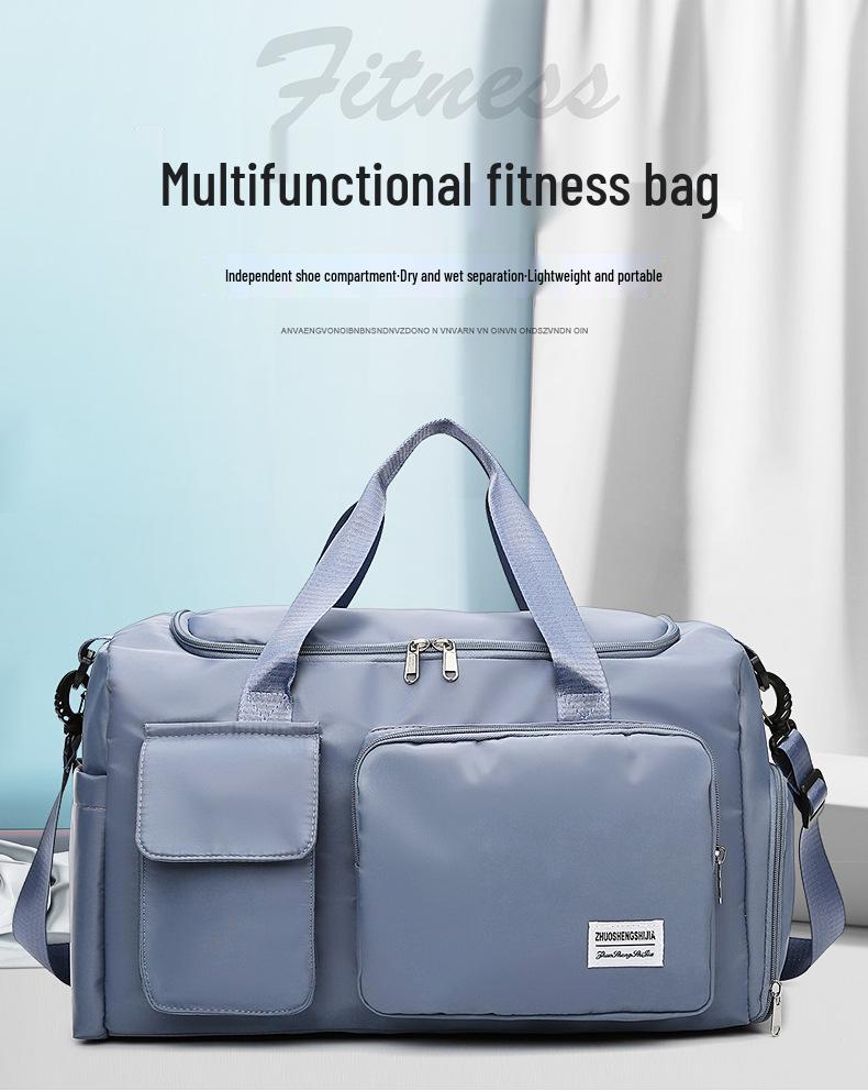 Large Capacity Travel Handbag: Ideal for Casual, Business, Outdoor Sports, with Wet/Dry Separation & Crossbody Feature.