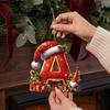 Christmas Tree Decoration 26 Pcs Letters Ornaments, A-Z Alphabet Acrylic Hanging Decorations Decoration, Personalized Initial Pendant with Santa
