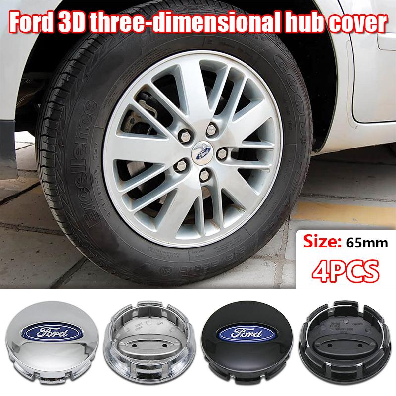 4Pcs 3D 65mm Car Wheel Center Hub Caps ABS Vehicle Tyre Tire Rim Cover Protector Decorations For Ford Transit Fiesta Focus Kuga