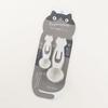 Kai Cat Measuring Spoons, Tablespoon and Teaspoon Set (2 Pieces), Nyammy, Warm Gray, Made In Japan, DH2738