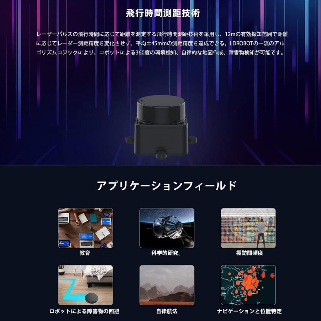 youyeetoo LD19 Ultra Small Lidar DTOF Radar 360 Degree 12m
