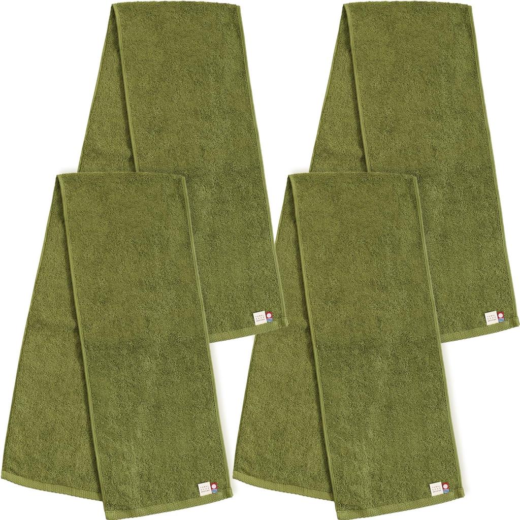 Bloom Imabari Towel Certified Muffler Towel Set Field Sports Towel 22 x 100cm Suitable for Indoor Drying and Outdoor Made in Japan 4-Piece Soft,