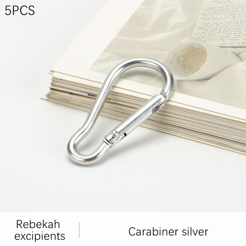 5Pcs Mountaineering Buckle Spring Ring Alloy Openable Keyring Strap Parts Pendant Buckle Snap Clasp Clip Trigger Hook