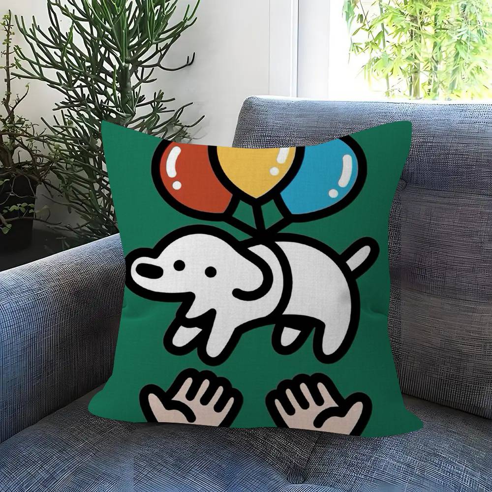 Anime M-Matsui Dog Kawaii Pillow Cushion Cover Pillowcase Living Room Sofa Home Decor