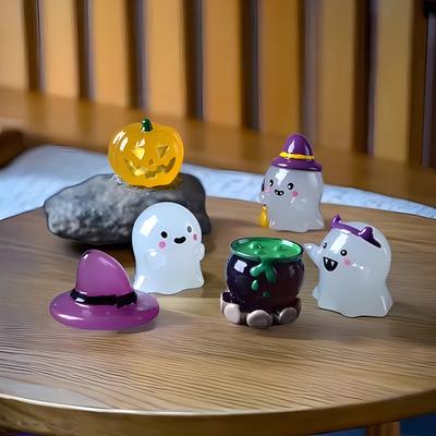 6 szt./zestaw Rozświetl swoje Halloween Mini 6 SZT Wielofunkcyjne świecące ozdoby na imprezy, do domu i samochodu