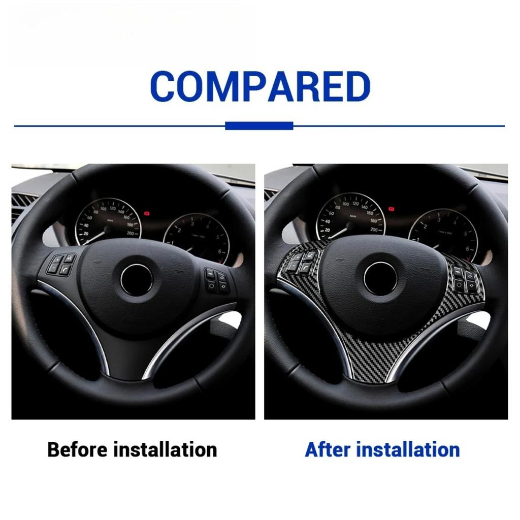 For BMW 1 Series E82 E88 2008-2013 Carbon Steering Frame Lower Chin Cover Anti Scratch Steering Wheel Interior Car Accessories