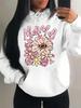 Mom Loves You Floral Print Women's Hoodie - Autumn Loose Casual Fleece Pullover with Pockets