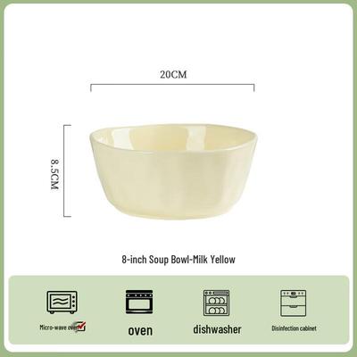 ZISIZ French Cream Style Ceramic Soup Bowl Set