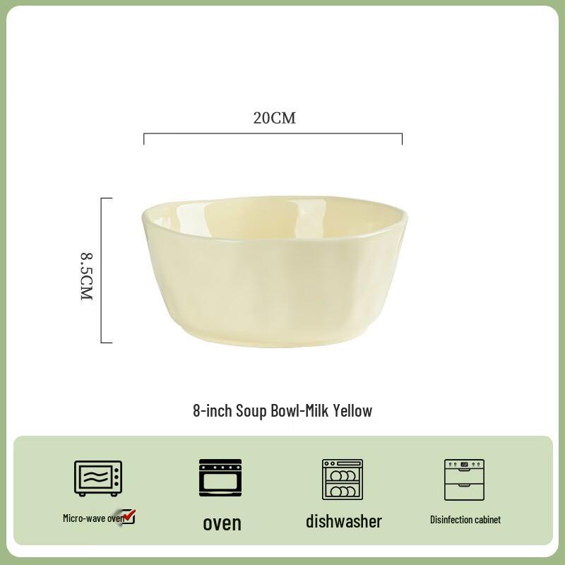 

ZISIZ French Cream Style Ceramic Soup Bowl Set