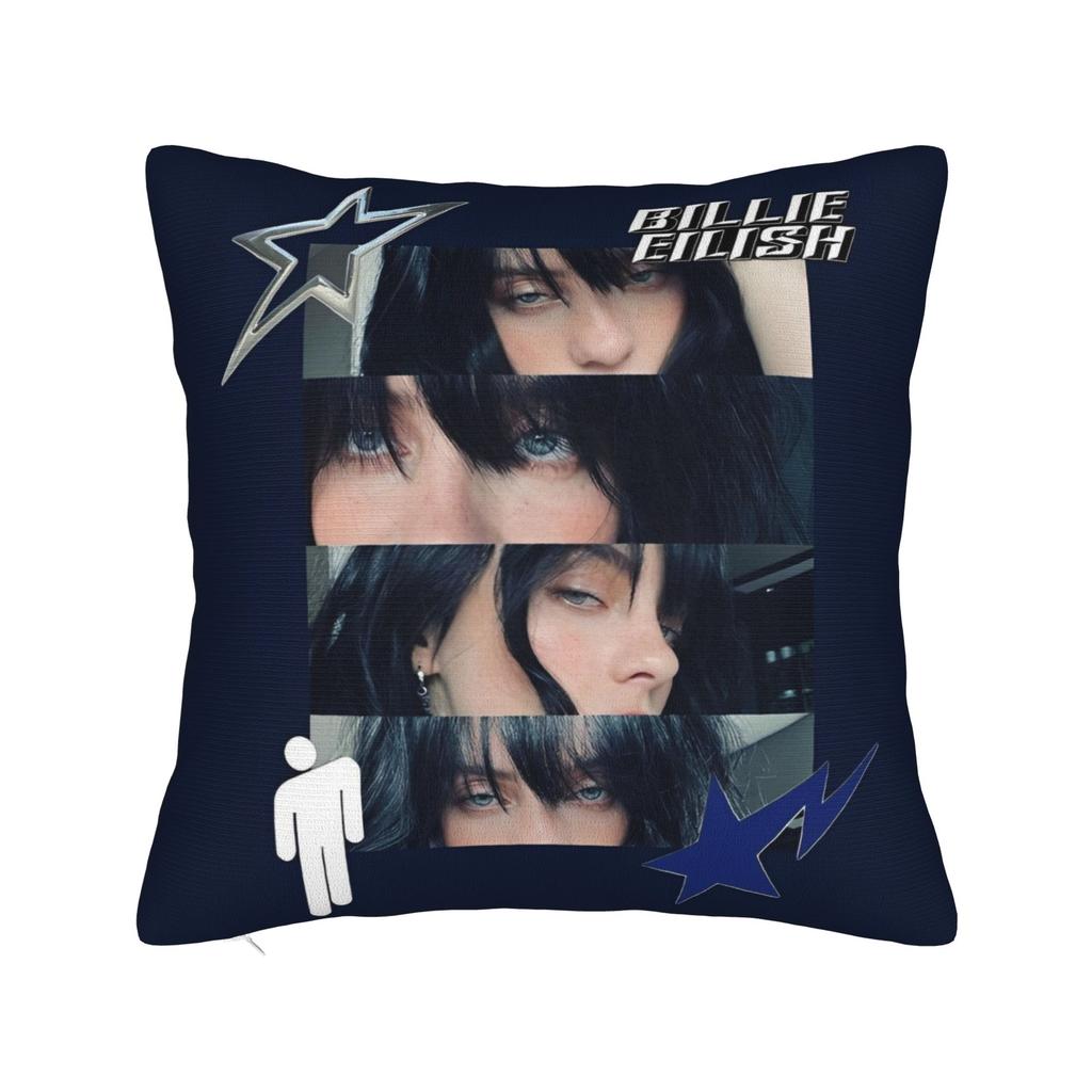American Singer Tour BBillie EEilish Square Pillow Case Cushion Covers Customized Polyester Decorative Throw Pillow Case Cover