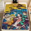 1PC Demon Slayer Kimetsu No Yaiba Patterned Flannel Blanket Suitable For All Seasons For Home Decor Warmth And Comfort Gifts Holiday Present