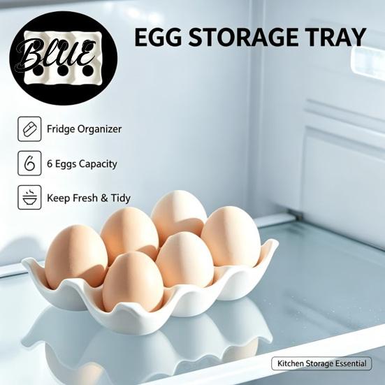 Egg Protector Tray Modern Kitchen Independent Grooves Tray 6 3D Printed Wavy Edge Holder Design