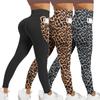 Plus Size Yoga Pants with Leopard Print High-waisted Sexy Running Sports Tight-fitting Pants for Women with Butt-lifting Sweat-wicking Base Layers.