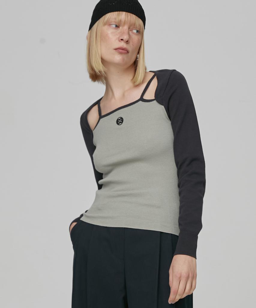 EN OR Combi Sleeveless Knit Top - Khaki