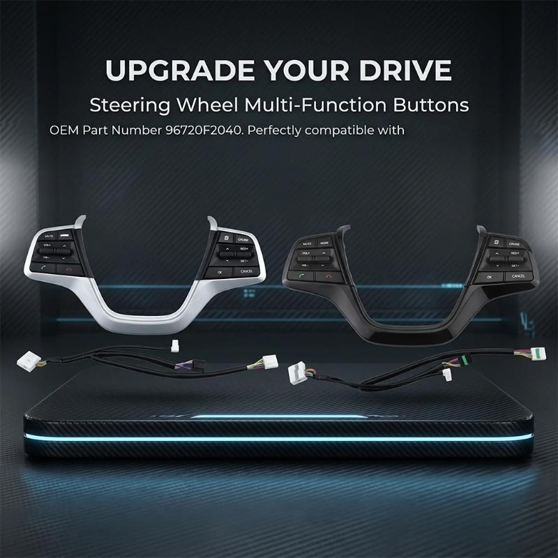 Car Steering Wheel Multifunction Button Assembly with Harness and Trim Frame 96720F2040 Simple Installation for 1.6l Routine