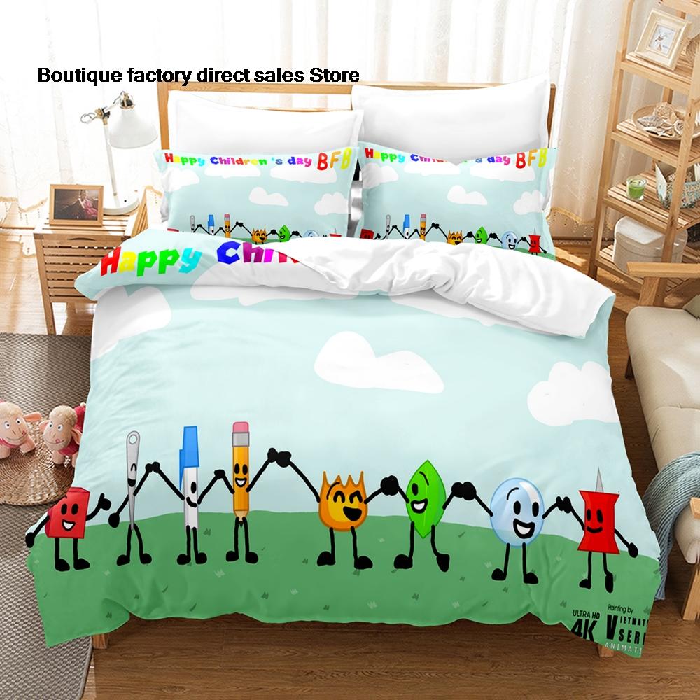 3 Stück Battle for Dream Island Druck Bettbezug Alle Größen für Fans Schlafzimmer BFDI W.O.A.H. Bündel Bettwäsche-Set