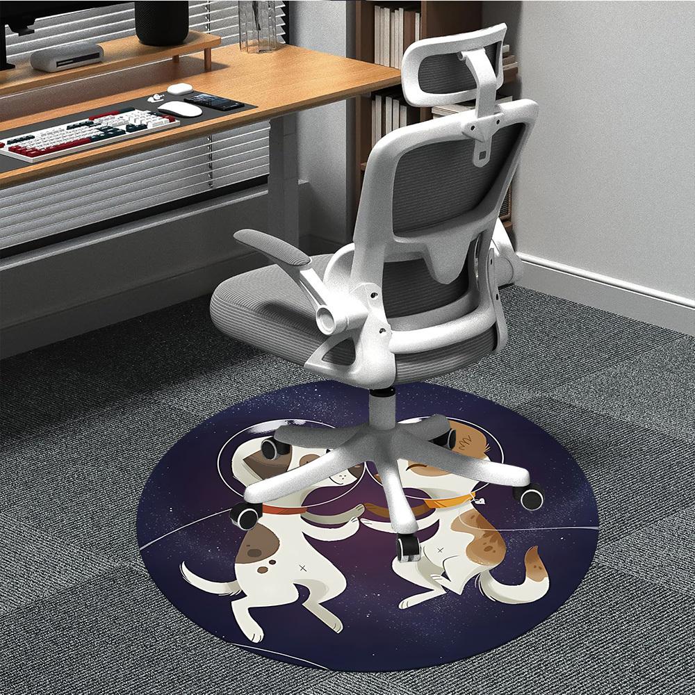 1pc Space Pals Office Round Area Rug, Under Office Chairs Bedroom Living Room Home Decor, Room Deco