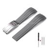Curved End Rubber Watch Strap 20mm 21mm 22mm for Rolex for Water Ghost Folding Buckle Bracelet Waterproof Silicone Wrist Band