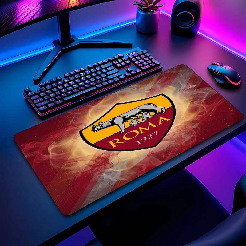 Tappetino per Mouse con Motivo Calcio AS Roma No?Tappetino Mouse da Gioco Antiscivolo con Base in Gomma per Scrivania Ufficio Casa