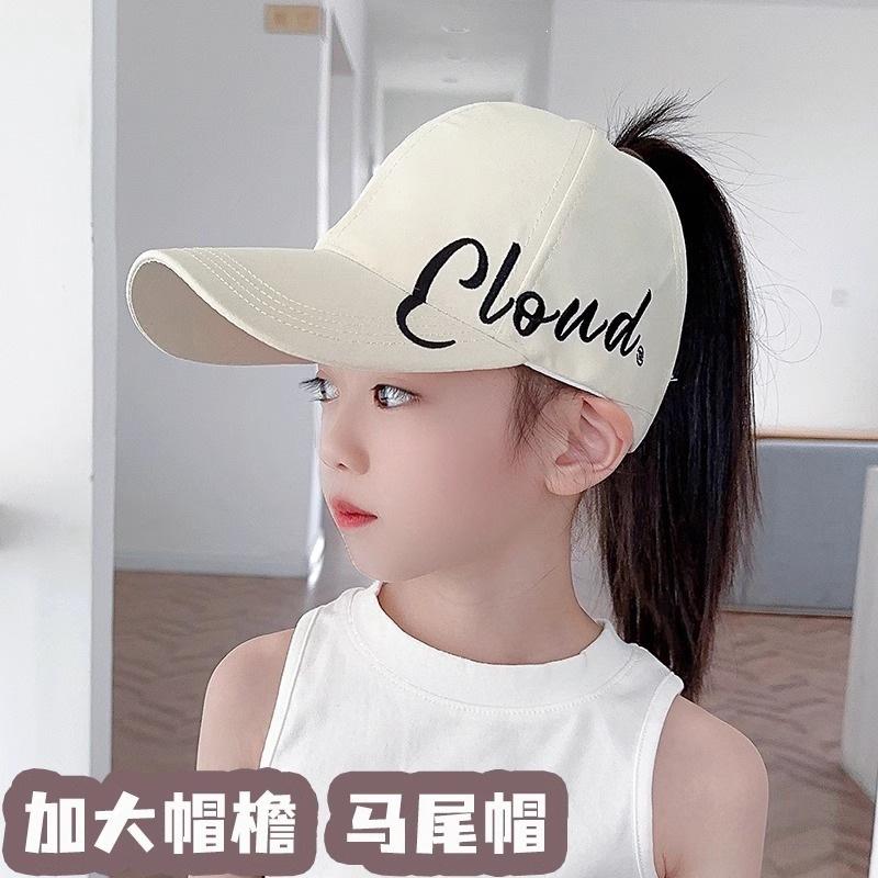 Sun hat duck tongue half-empty face ponytail letters show big head baseball cap women can tie British wind breathable high small top