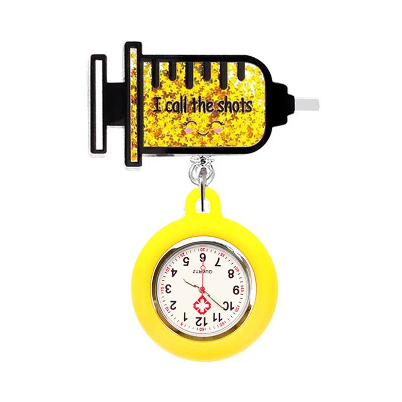 

New Quicksand Retractable Nurse Watch Badge Reel Holder Nurse Doctor FOB Pocket Watch Name Tag ID Holder Accessories Gift