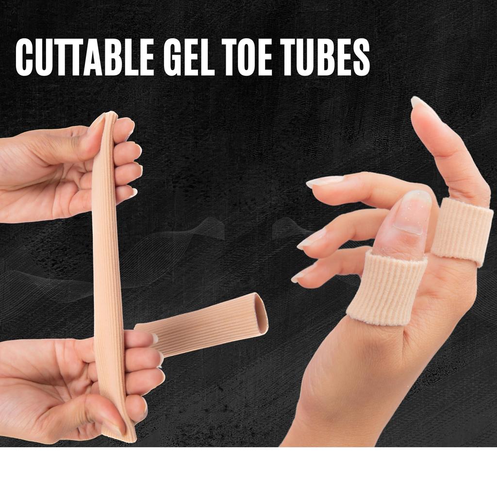 Wonder Care 1 piece Toe Cushion Tube Bunion Pads- Protectors for Corns, Blisters, Calluses. Cut-to-Size, Reusable Toe & Finger Tube for Men & Wom
