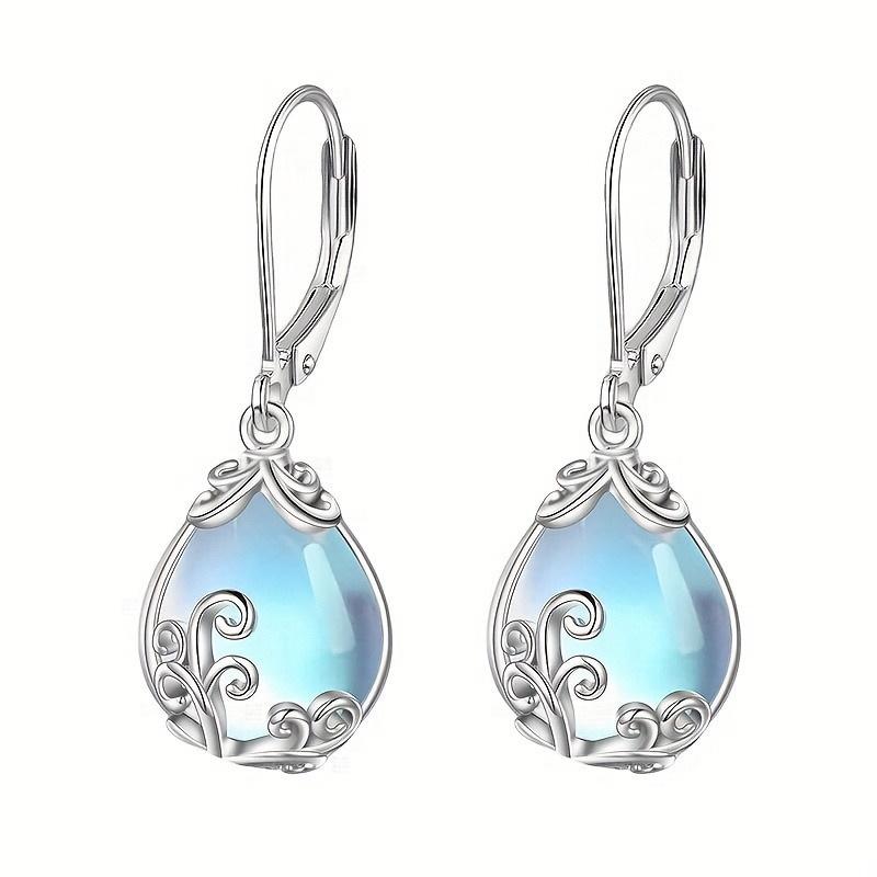 Boucles d'oreilles élégantes Goutte d'eau Lune Vague: Bijoux de Mode de Luxe Européens & Américains