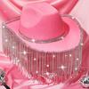 Cowgirl Hat Cowboy Hats Rhinestones Fringe Rave Hat Fit Most Women and Girls