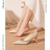 Fashion New French Sparkle Rhinestone Temperament Small Pointed Toe Thin Heel Shallow Wedding Shoes High-heeled Women's Shoes