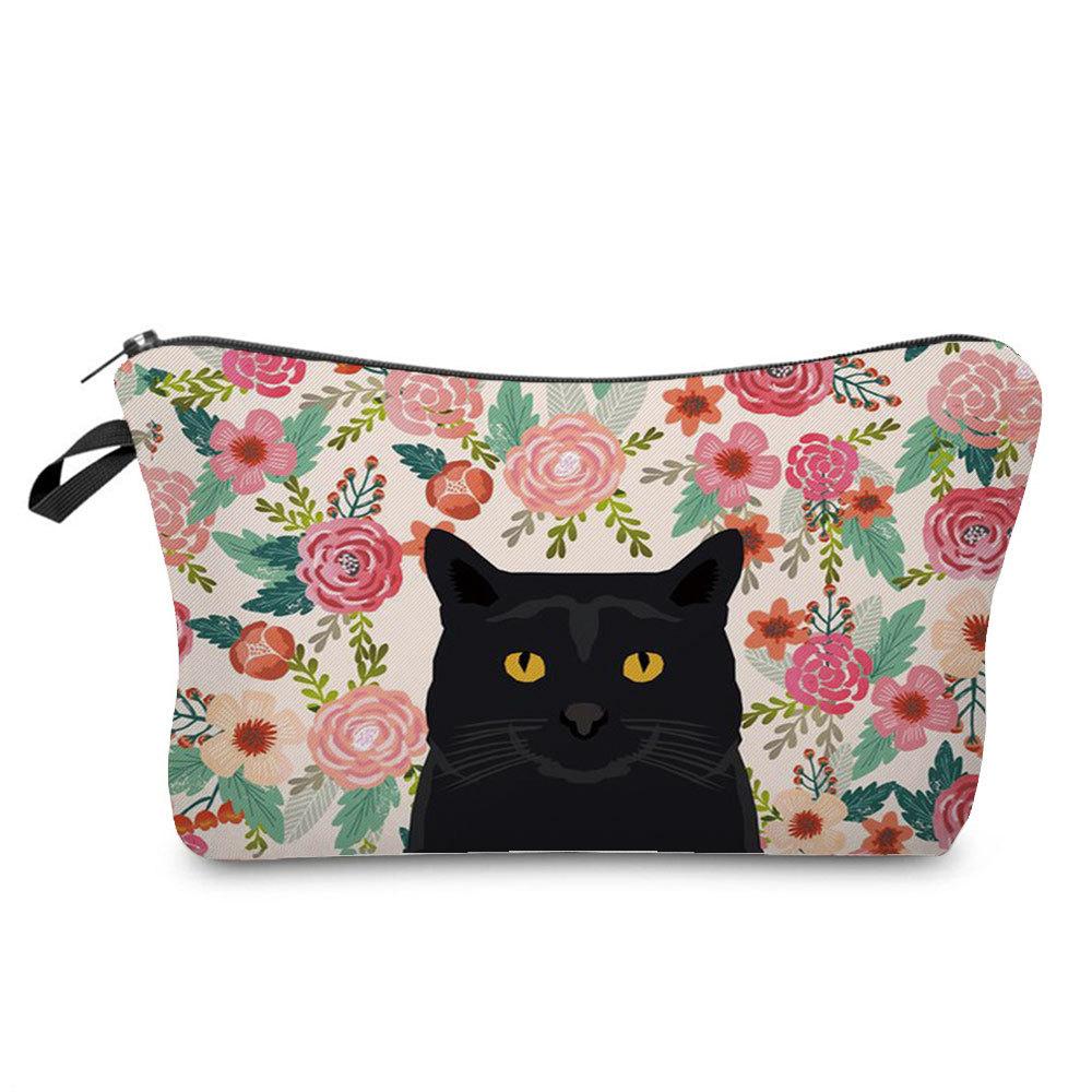 Women Flower Print Cosmetic Bag Toiletries Organize Travel Storage Case 6666