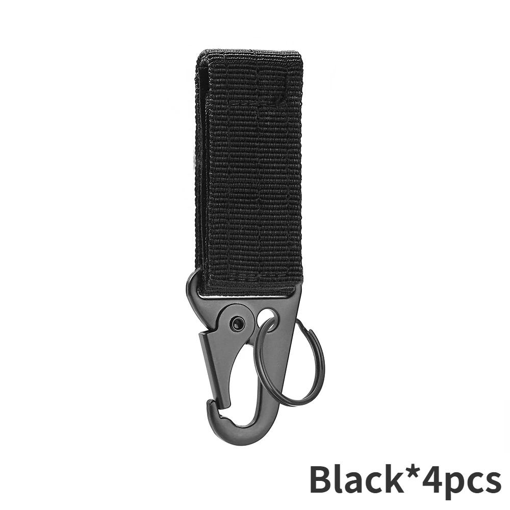 4Pcs Outdoor Multifunction Tactical Hanging Buckles Nylon Webbing Belt Triangle Buckle Climbing Tool Accessory Carabiner Keychain