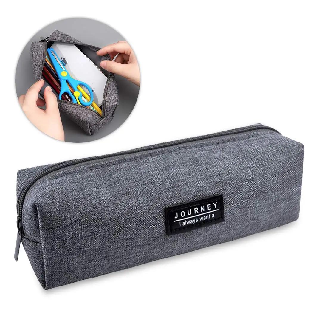 

Small Pencil Bag Zipper Makeup Brush Holder Canvas Pencil Case Pouch Box Organizer Gift Ideal for School Student Teen Adults Travel High Quality