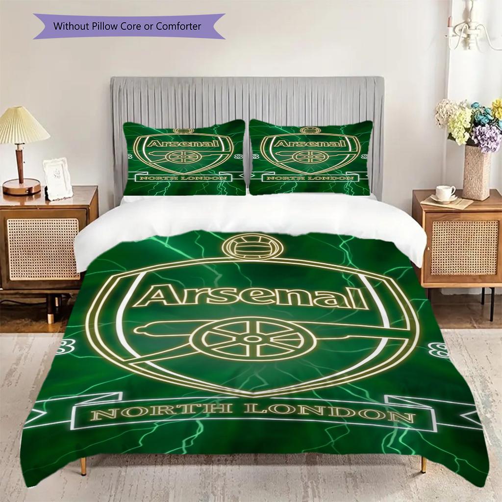 "Iconic Arsenal Football Emblem" Bedding (1 * duvet cover + 2 * pillowcase, without core) 2DFlat Bedding set Soft and comfortable
