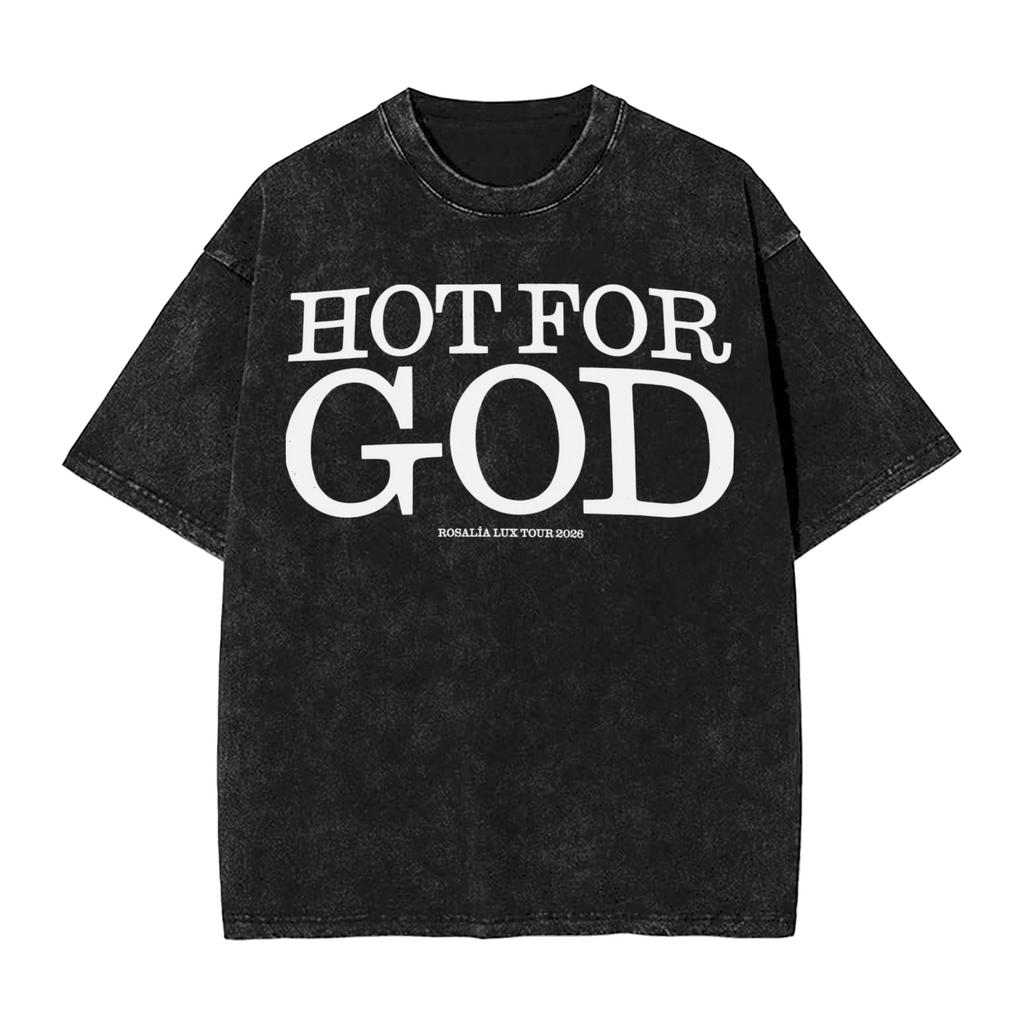 ROSALIA LUX Album Pop Music Washed T Shirt Streetwear Hip Hop Fashion TShirt  Tees Tops for Unisex Women Short Sleeve Oversize