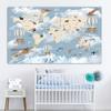 Cartoon Ocean Animal World Map Wall Art Canvas Painting Nordic Posters And Prints Nursery Wall Pictures For Kids Room Decoration