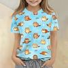 Kids Animal Print Crew Neck Short Sleeve T Shirt Casual Loose Fit Top Soft Comfortable Fabric Suitable for Everyday Wear