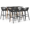 Day and Night - Day and Night High Table and Bar Stools 7 Pieces Black and Gray