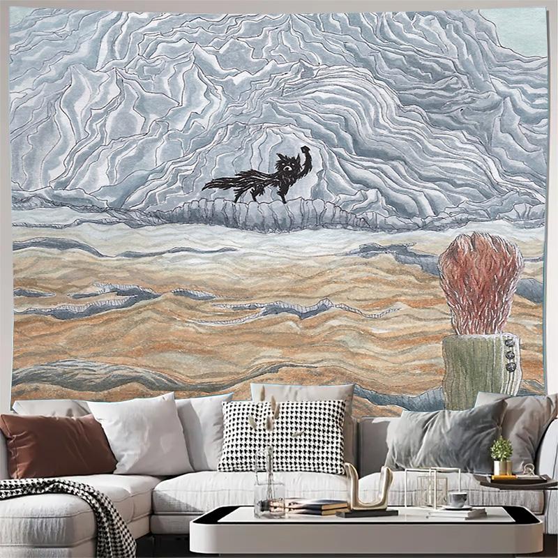 Богемский настенный гобелен Пейзаж природы Лес Деревья Живописный гобелен Домашний декор Настенное искусство для комнаты Большой настенный декор 74x94cm(29x37in)