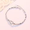 S999 Reinem Silber Liebe Armband Japanischen und Koreanischen Stil Herz-Förmigen Armband Voller Diamanten Glänzende Silber Schmuck