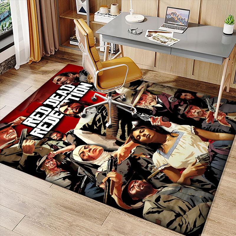 Red Dead Redemption1 Printed Absorbent Washable Carpet, Non-Slip Bathroom Mats, Kitchen Rugs, Yoga Mat,Living Room Entrance, Camping Picnic Rugs