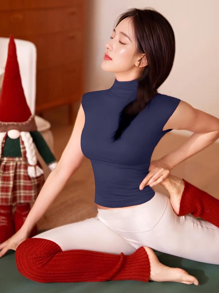 Damen Hochwertiges Ärmelloses Rotes Yoga- und Pilates-Fitness-Top