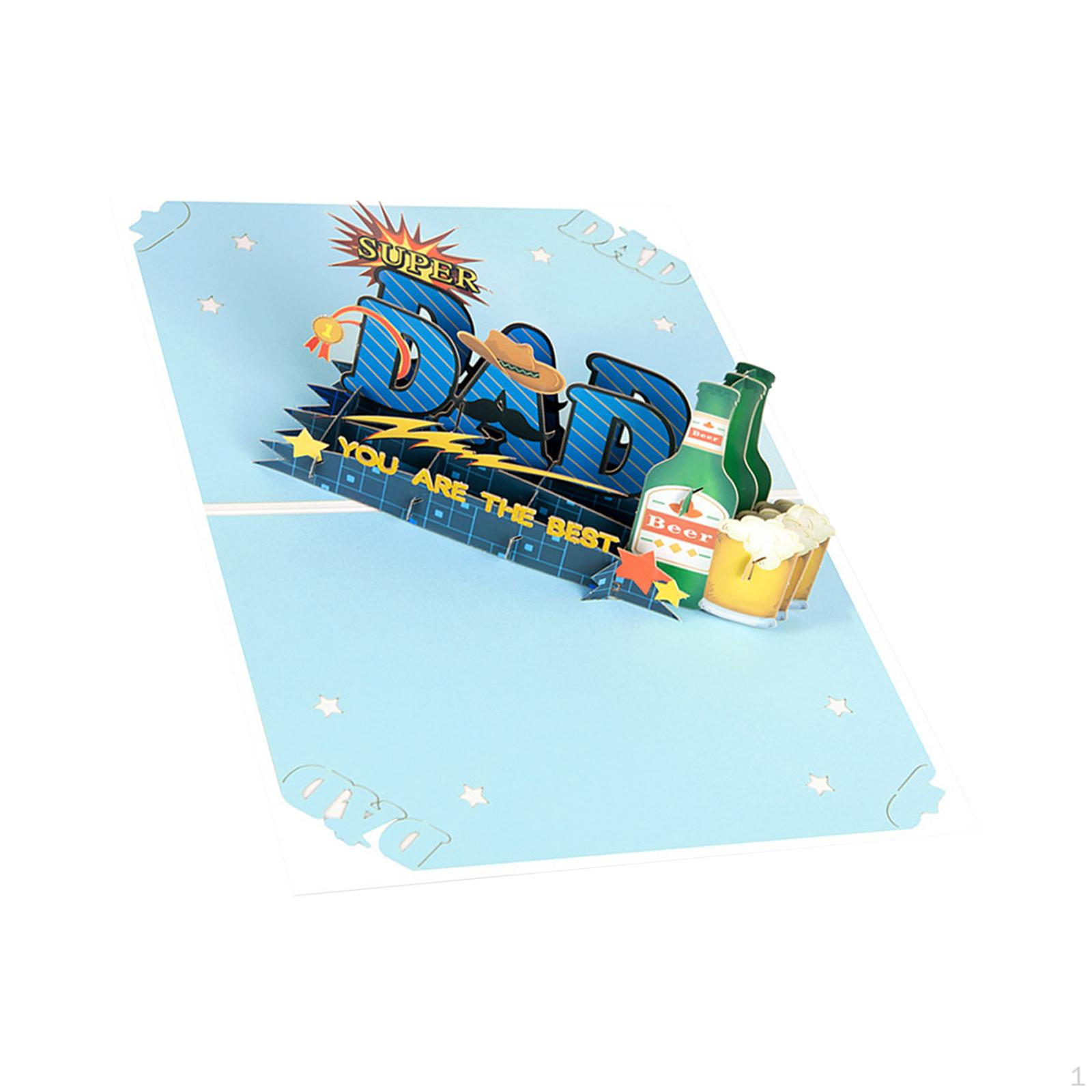 

Открытка на День Отца 3D Всплывающее Приглашение от Сына Поздравительный Подарок для